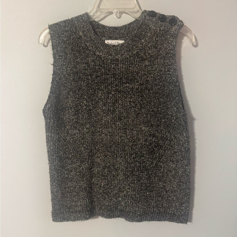 Michael Stars Sleeveless Sweater with Button Detail size medium